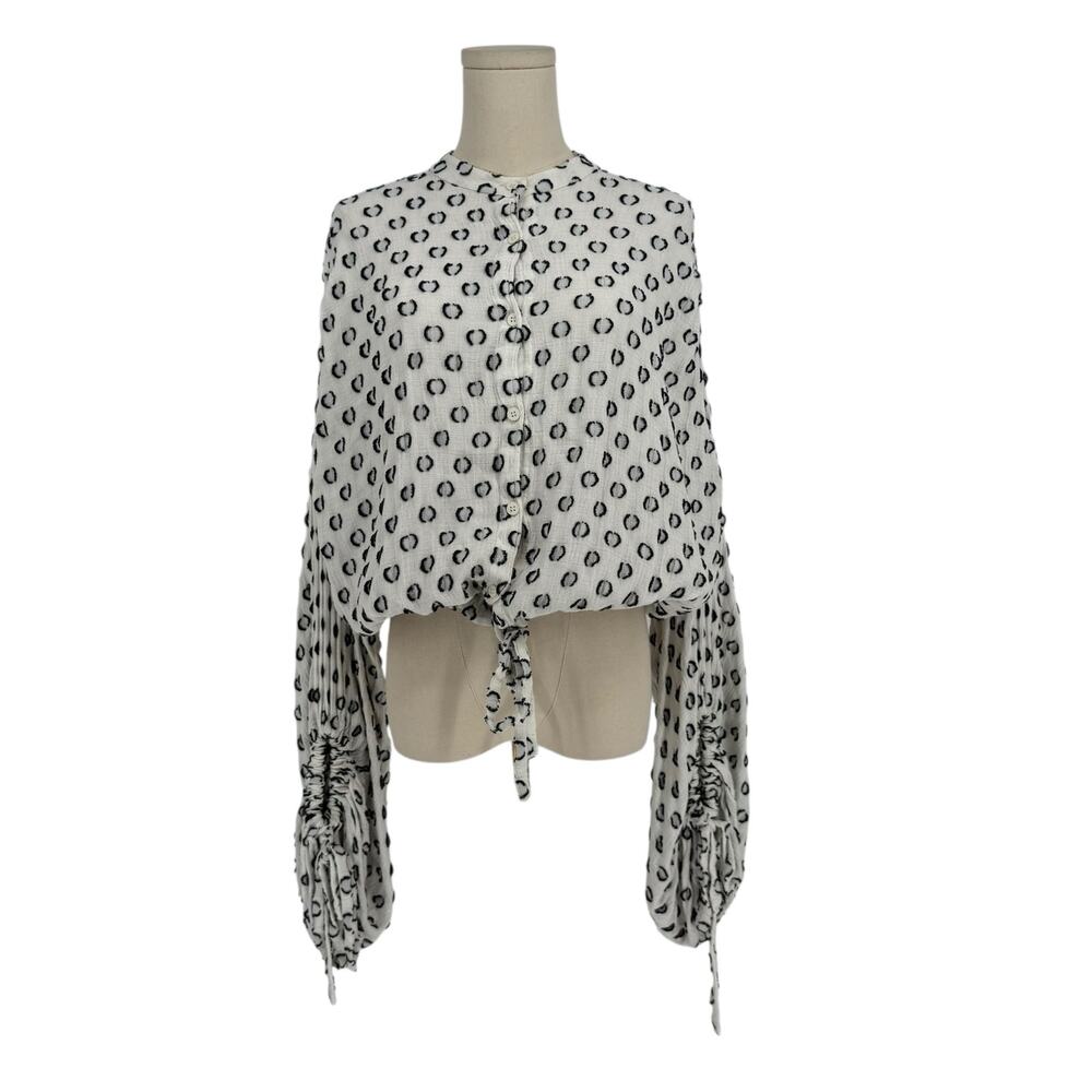 Lug Von Siga Drop Sleeve Balloon Sleeve Polka Dot Knit Top Size 36 (Fits Like M)